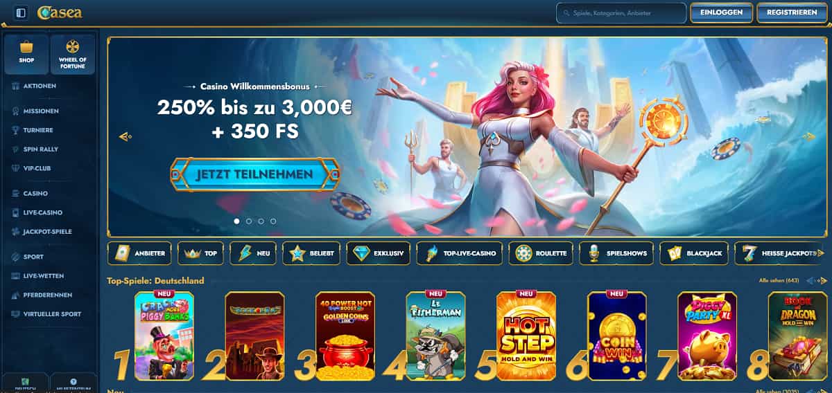 Mit dem gigantischen Angebot von über 36.000 Spielen und Turnieren im 20-Minuten-Takt ist Casea der absolute Spitzenreiter unter den Online Casinos für alle, die das Maximum aus ihrem Online Casino Echtgeld Einsatz herausholen wollen.